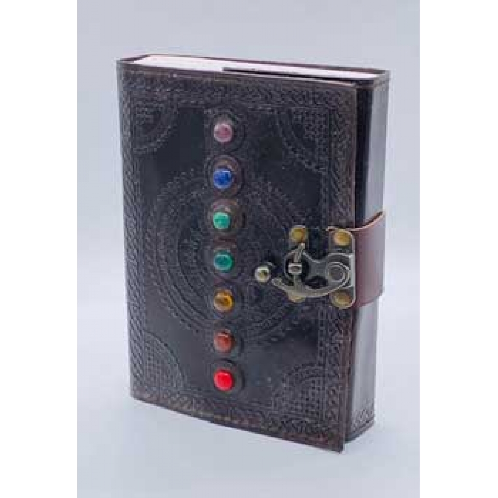 Chakra Leather Journal with Latch Closure