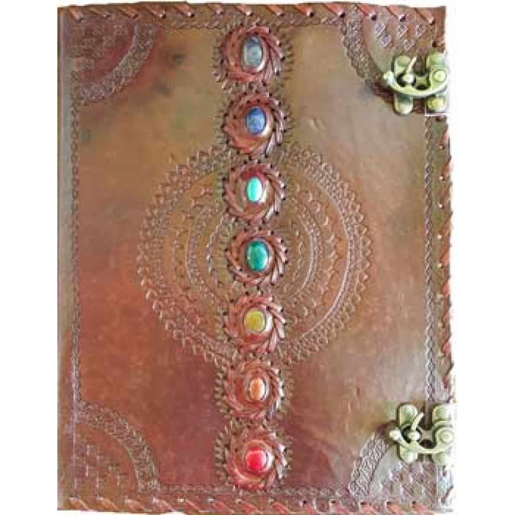 Chakra Leather Blank Book with Latch