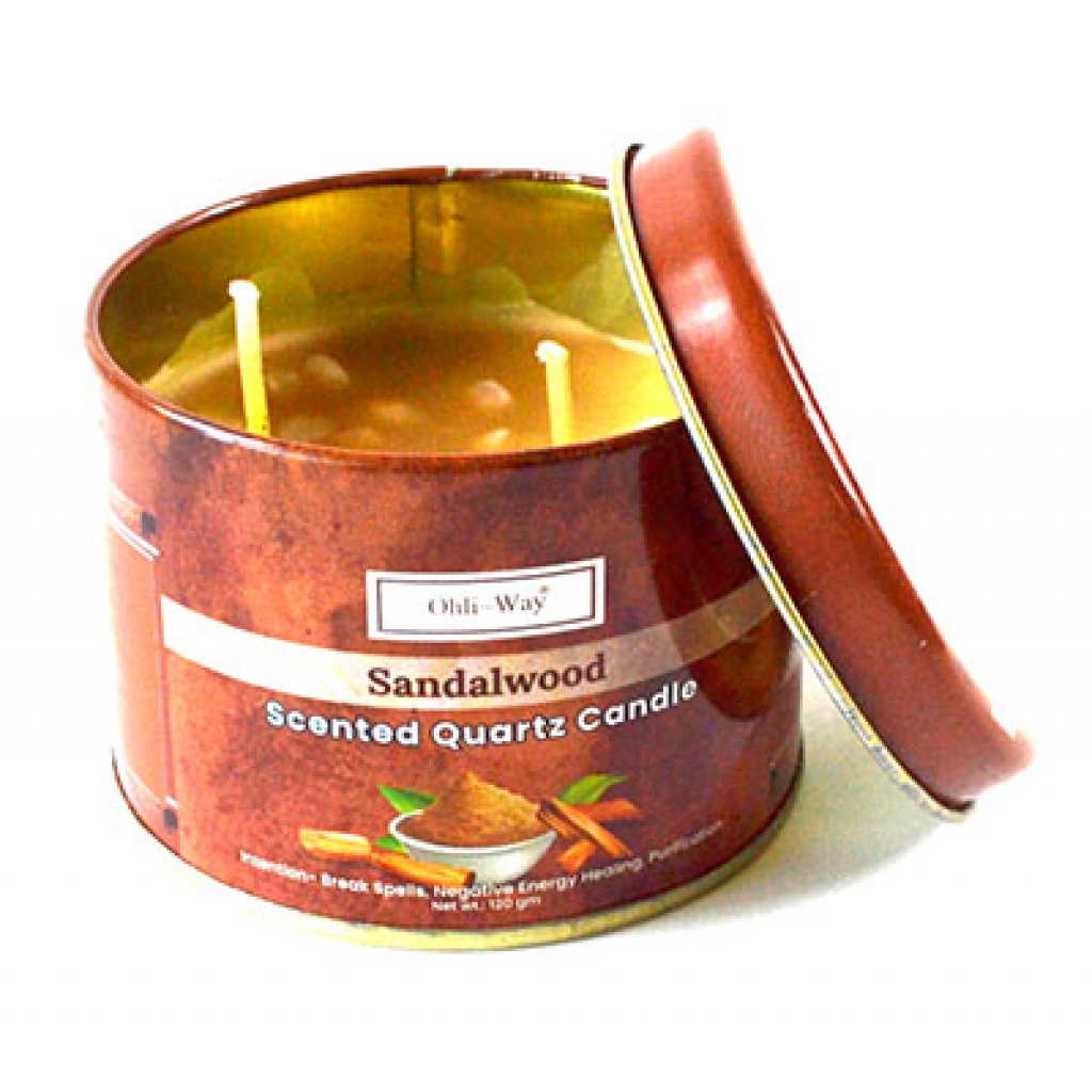 Sandalwood Quartz Tin Candle