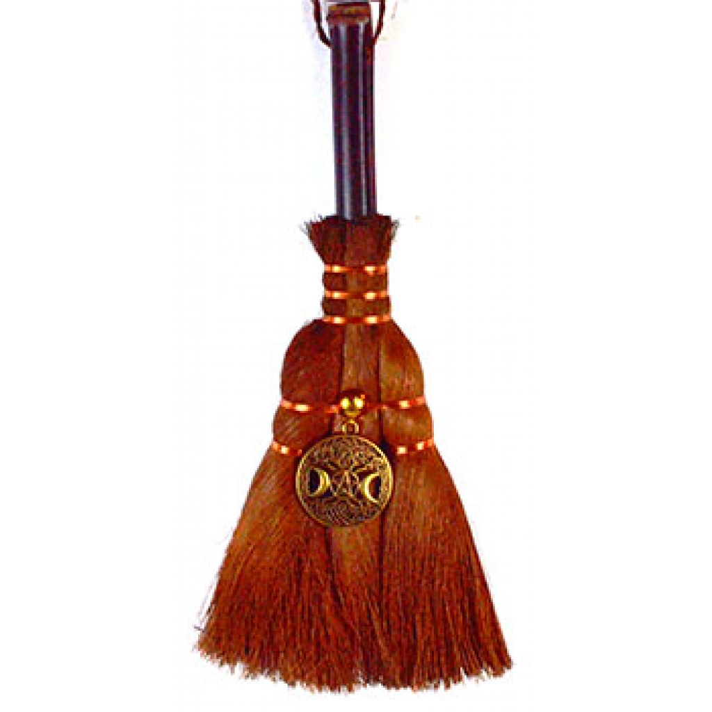 Celtic Triple Goddess Altar Broom - 9 1/2