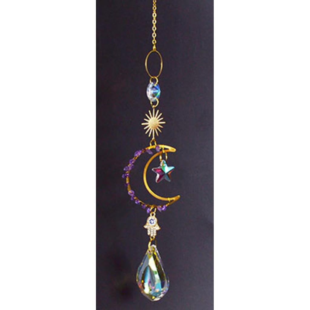 16-Inch Celestial Crescent Suncatcher