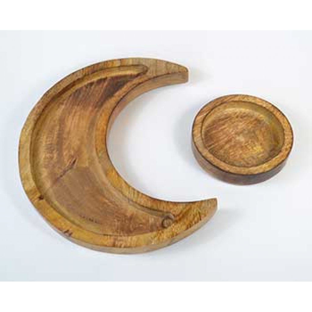 Crescent Moon Wooden Tray - 10 1/4