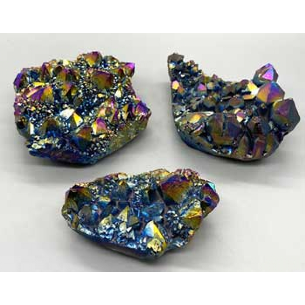 6.6 lbs Crystal Druse Platinum Rainbow Clusters