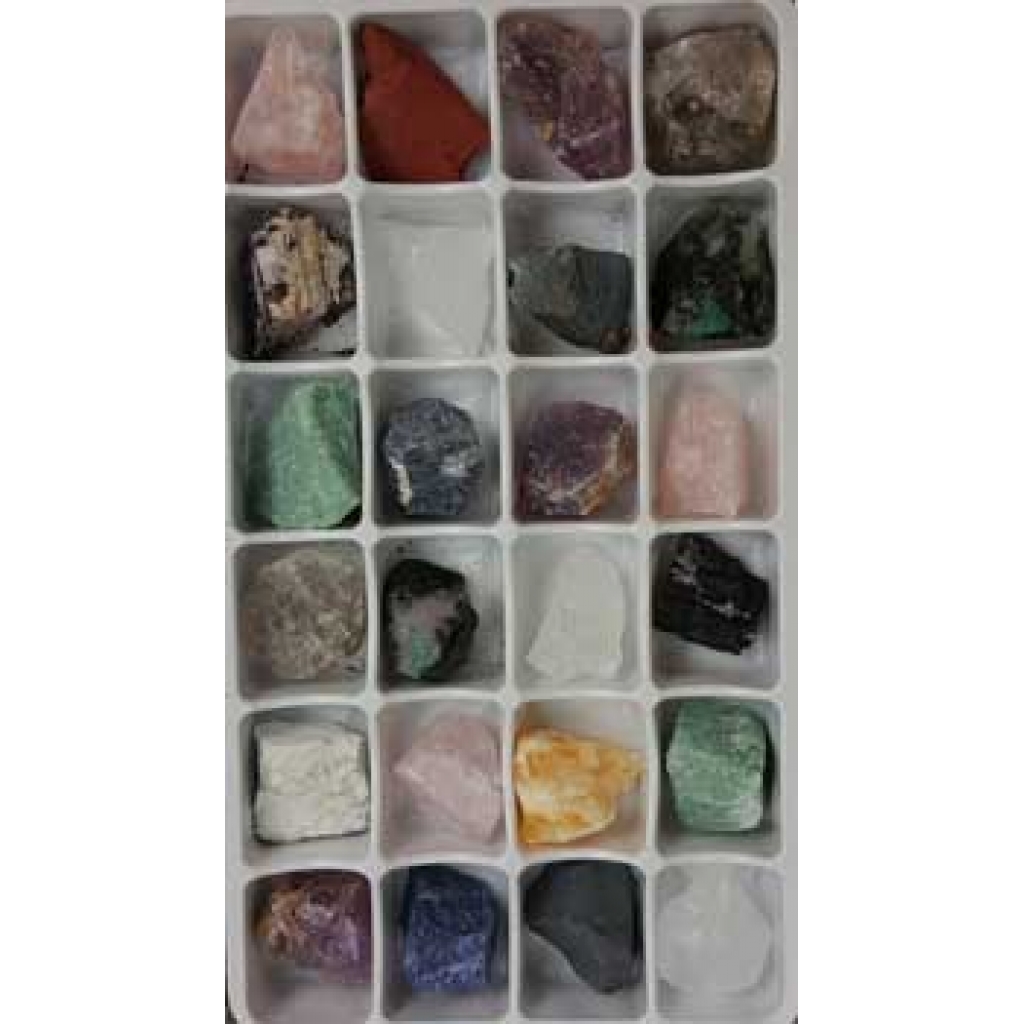 24 Assorted Rough Stones for Gem Enthusiasts