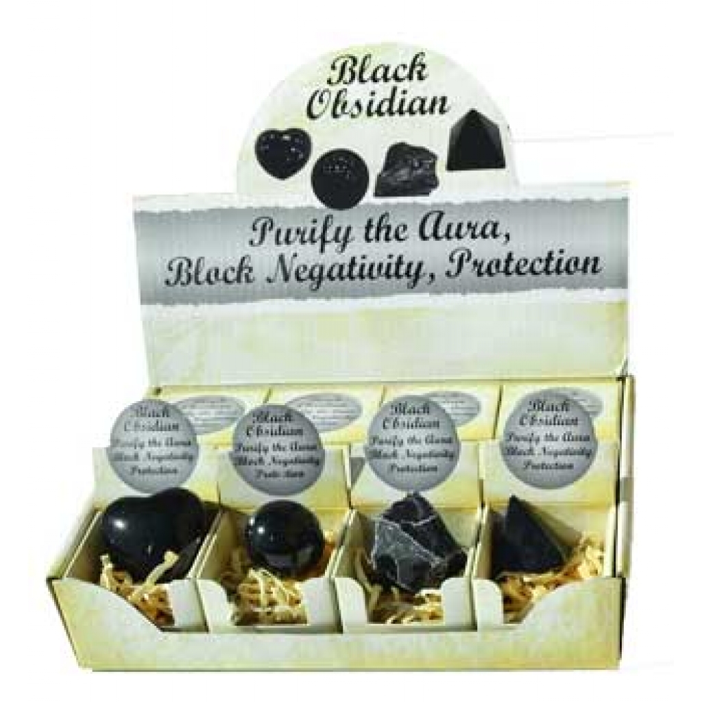 Black Obsidian Gift Box (Set of 12) - Versatile Healing Stones