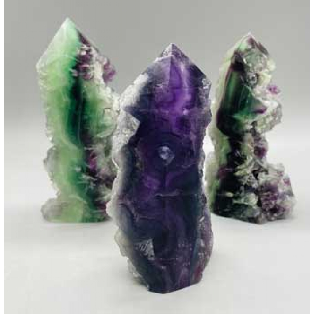 Natural Fluorite One-Sided Obelisk - 0.4 - 0.7lbs