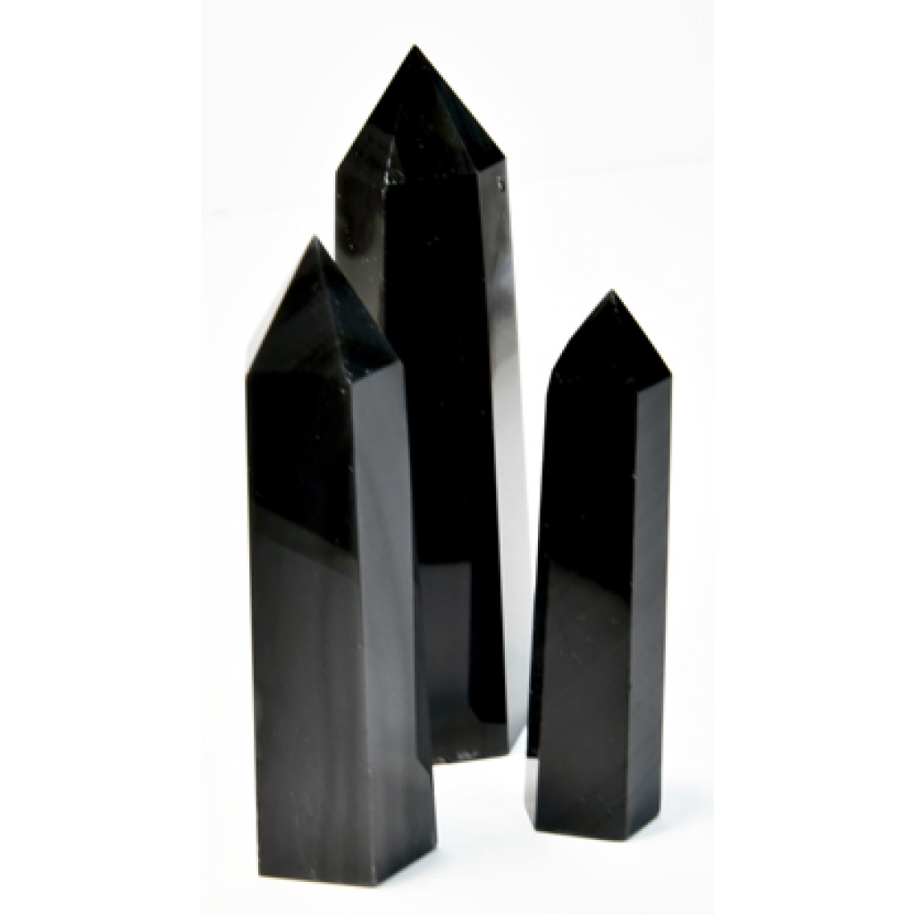 Obsidian Obelisk: 1 lb of Black Stone with Silver Stripes