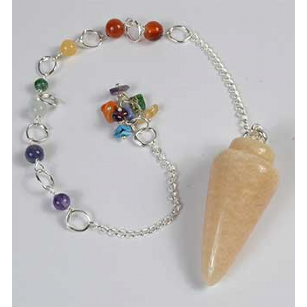 Peach Moonstone 7 Chakra Pendulum for Love and Healing