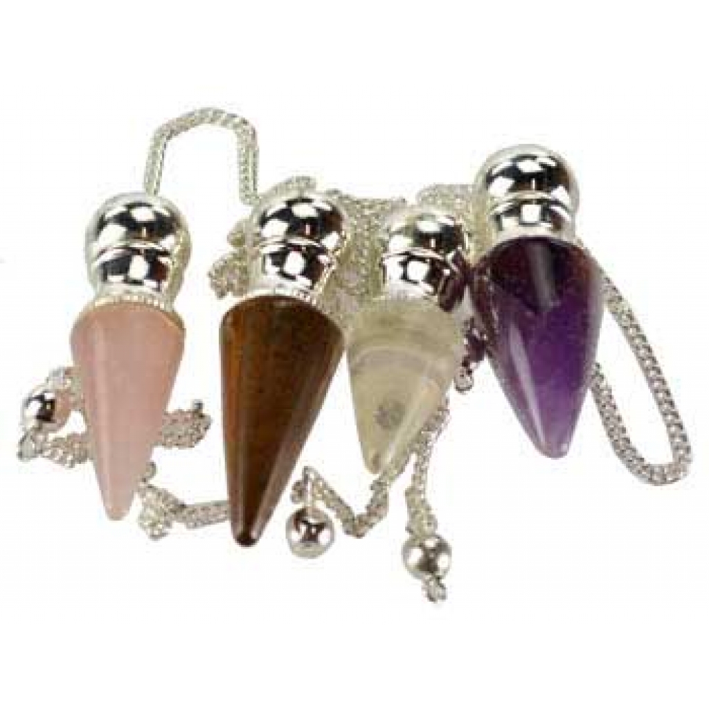 Various Stones Chambered Pendulum - Unique Divination Tool