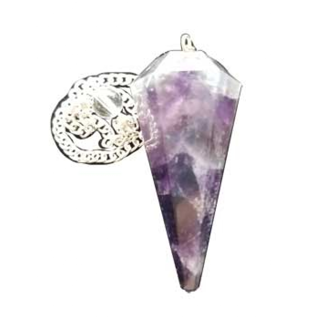 6-Sided Amethyst Pendulum - Spiritual Tool for Clarity