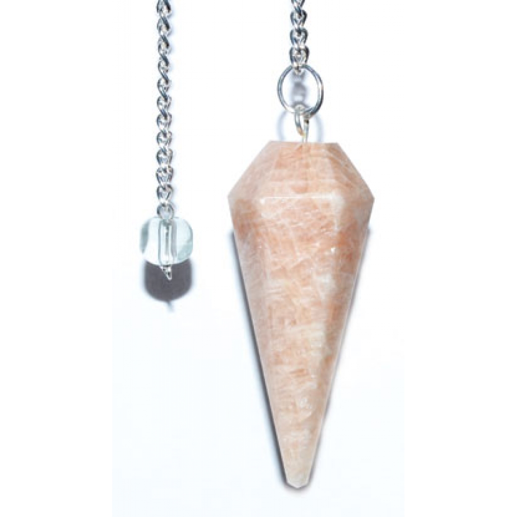 6-sided Peach Moonstone Pendulum for Emotional Guidance