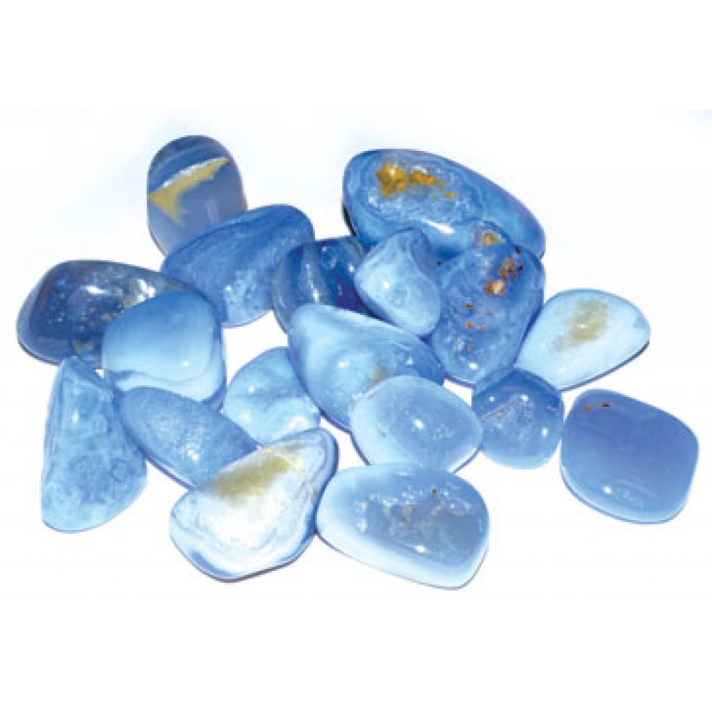 Blue Lace Agate - 1 lb Tumbled Stones