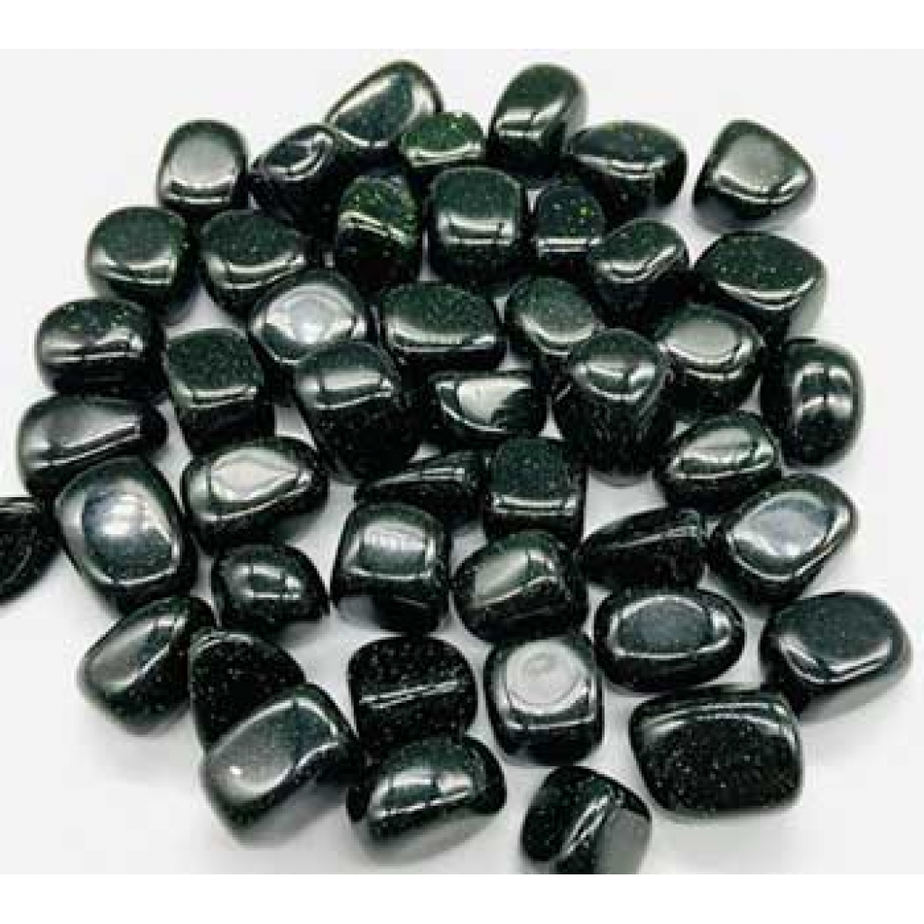 1 lb Green Goldstone Tumbled Stones: Heart Chakra Healer