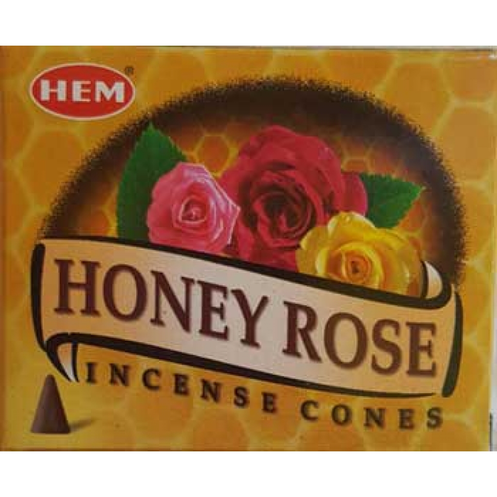 HEM Honey Rose Incense Cones (10 Pack): Sweet Aroma