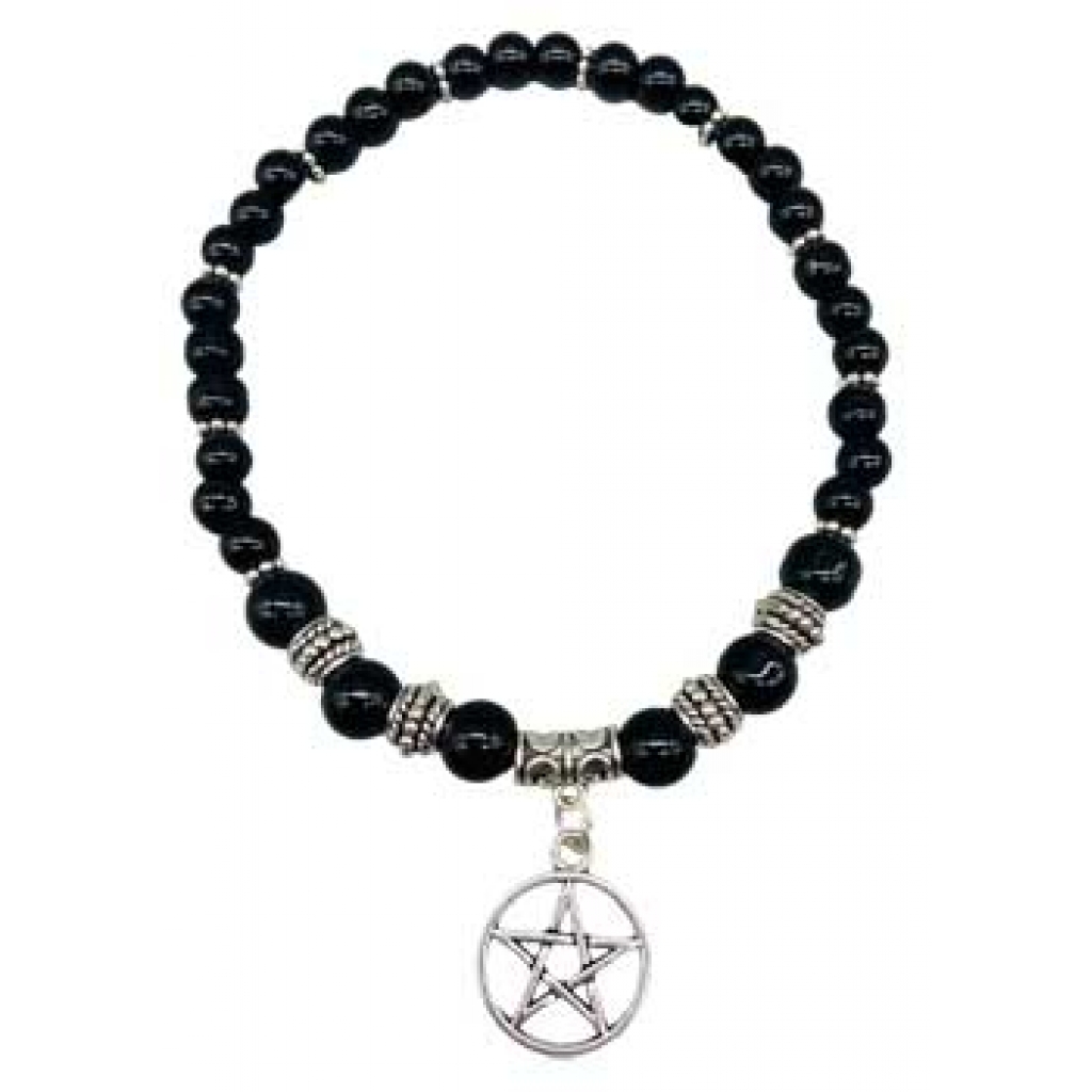 Black Obsidian Pentagram Anklet