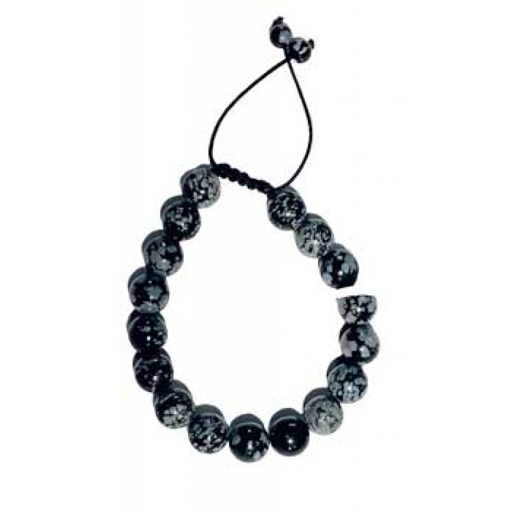 10mm Snowflake Obsidian Bracelet - Cultivate Peace and Protection