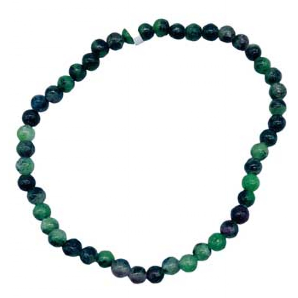 4mm Ruby Zoisite Chip Bracelet for Love and Confidence