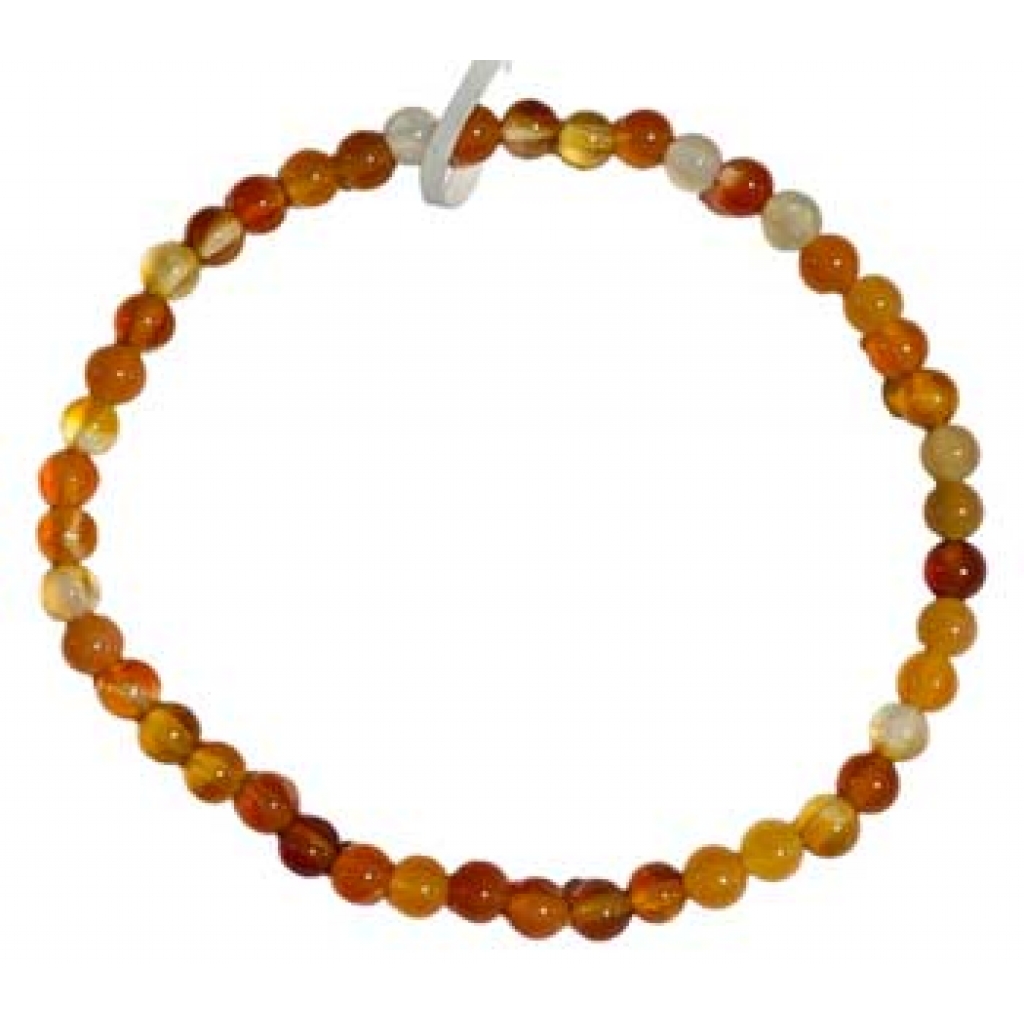 4mm Brown & Red Agate Bracelet for Everyday Wear