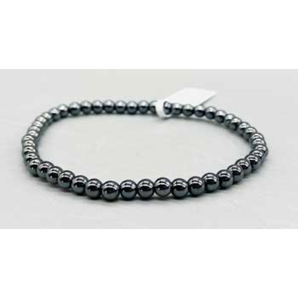 Elegant 4mm Natural Hematite Bracelet for Grounding