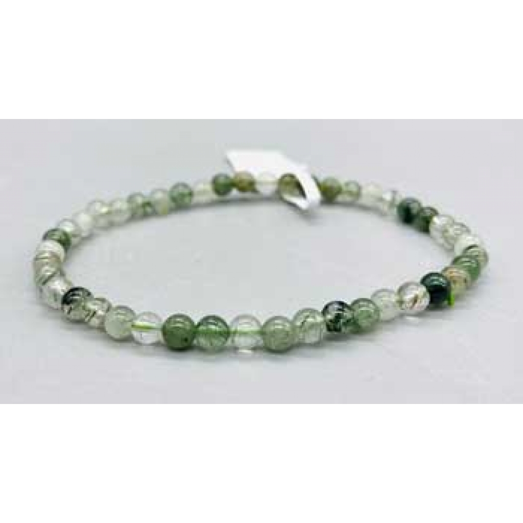 4mm Green Rutile Bracelet - Adjustable Size