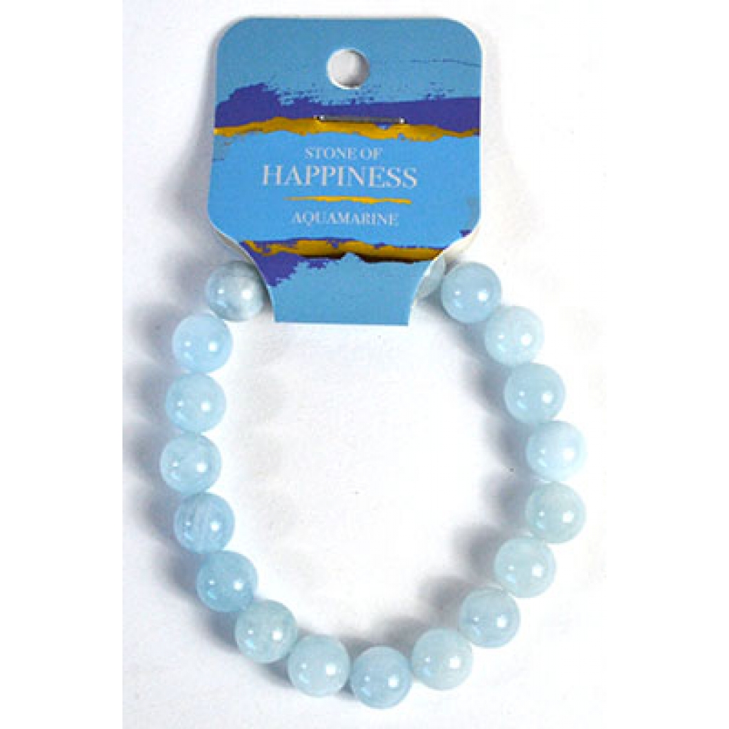 Aquamarine 8mm Beaded Bracelet for Tranquility and Joy