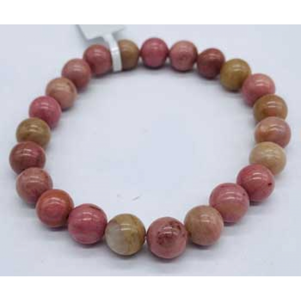 8mm Rhodonite Bracelet - Heart Healing Stones