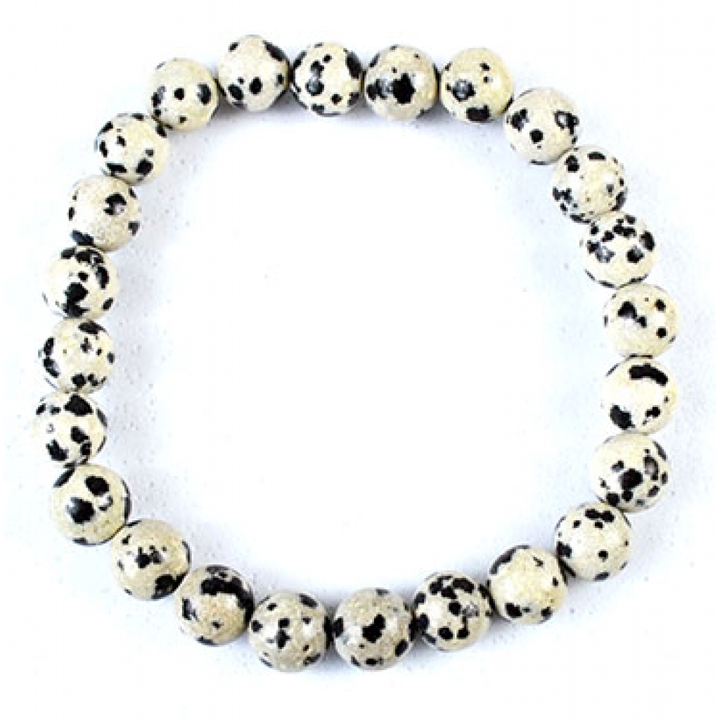 8mm Dalmation Jasper Beaded Bracelet