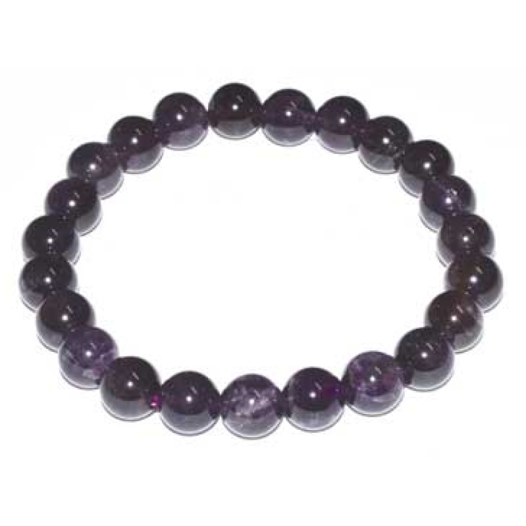 8mm Amethyst Beaded Bracelet for Healing and Clarity