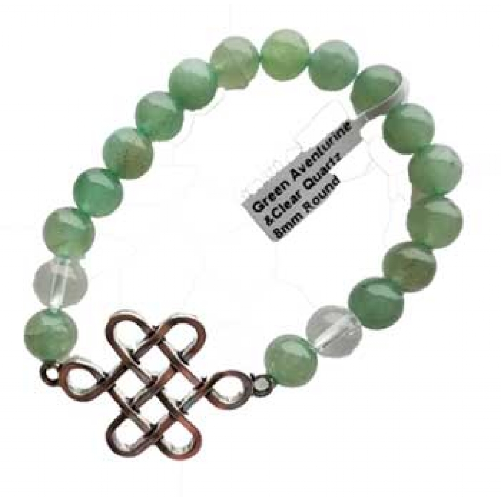 Celtic Green Aventurine & Clear Quartz Beads - 8mm