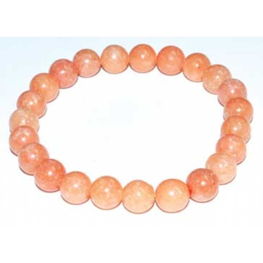 Elegant Peach Calcite 8mm Beaded Bracelet