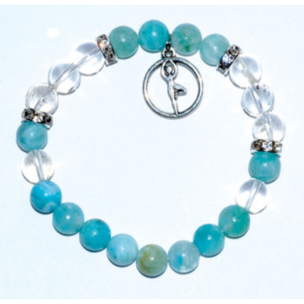 8mm Hemimorphite & Quartz Yoga Bracelet