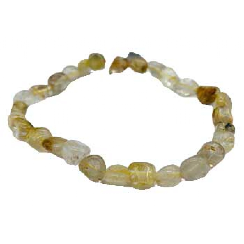 Gold Rutilated Quartz Bracelet for Spiritual Growth