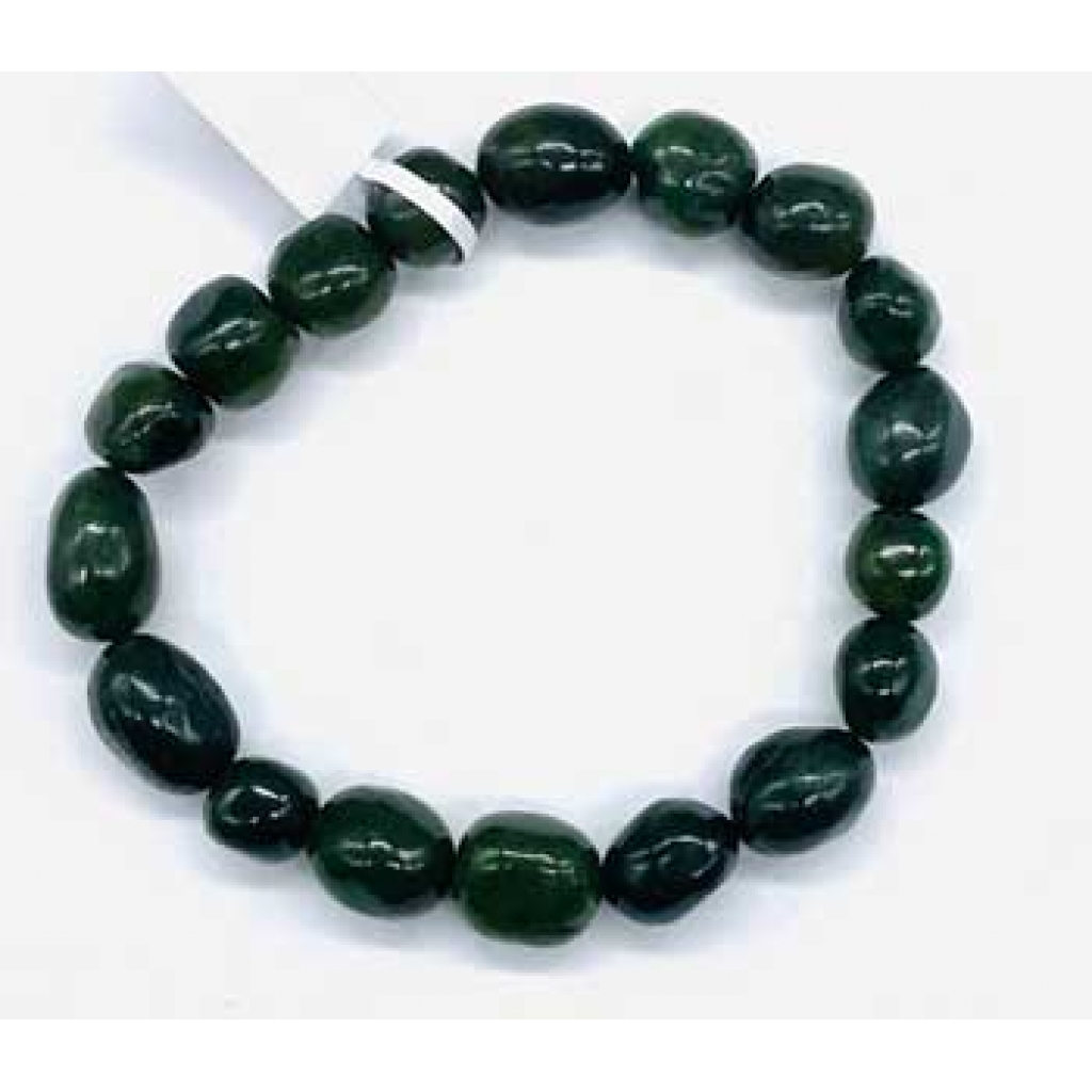 Nephrite Jade Nugget Bracelet - Heart Chakra Harmony