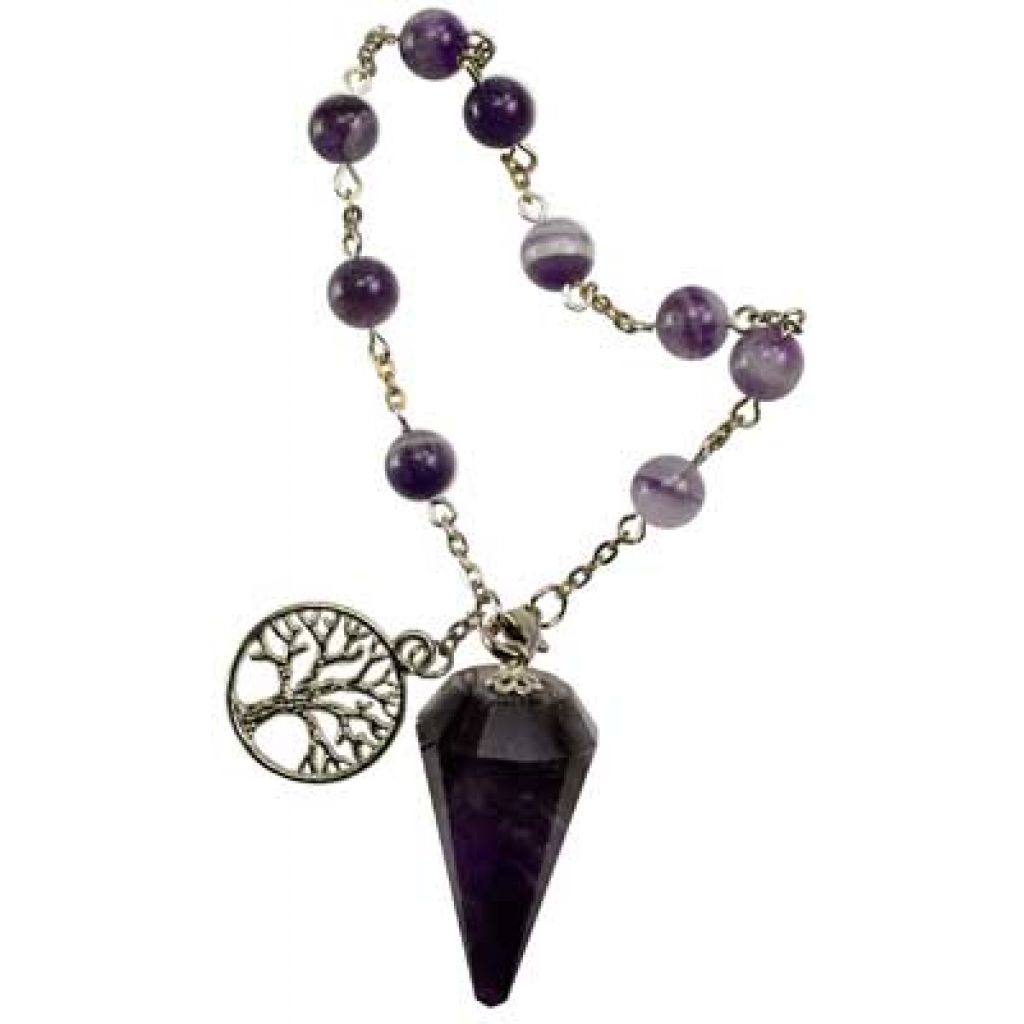 Amethyst Pendulum Bracelet for Dowsing and Divination