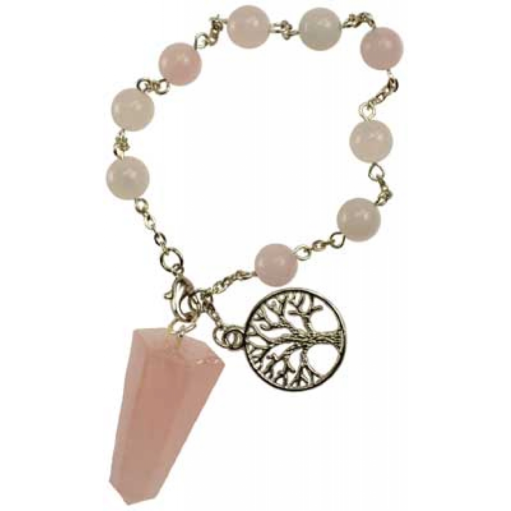 Rose Quartz Pendulum Bracelet for Magic and Rituals