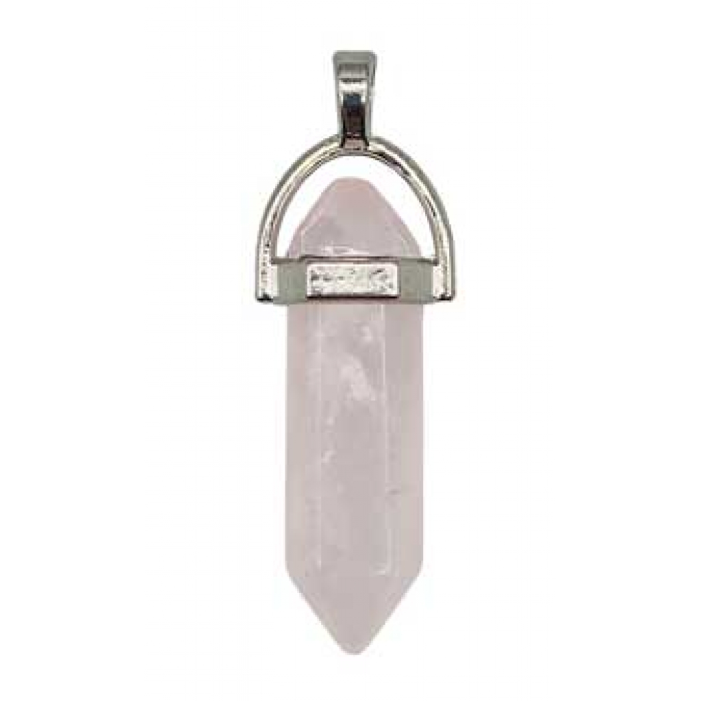 Rose Quartz Double Terminated Pendant for Energetic Healing