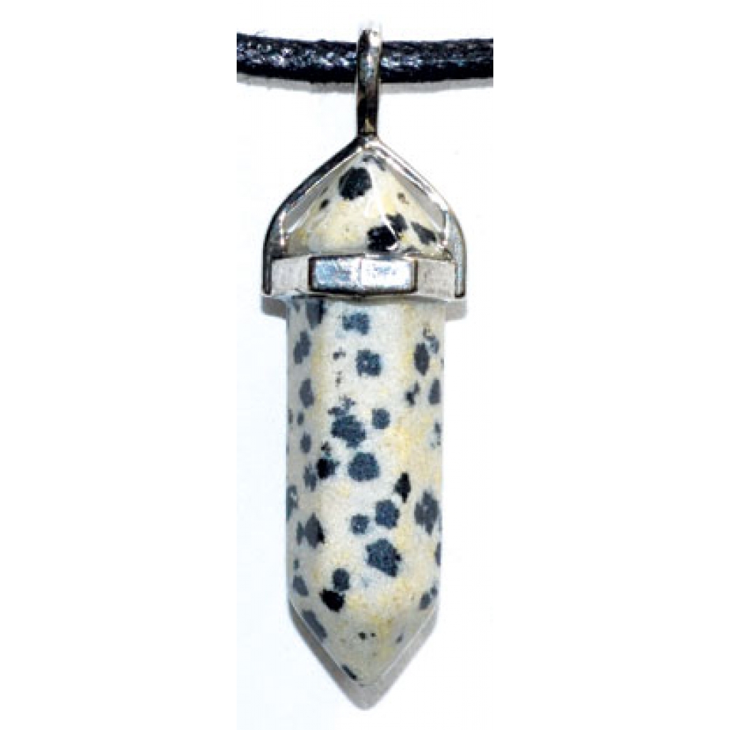 Dalmatian Stone Double Terminated Pendant - Joy