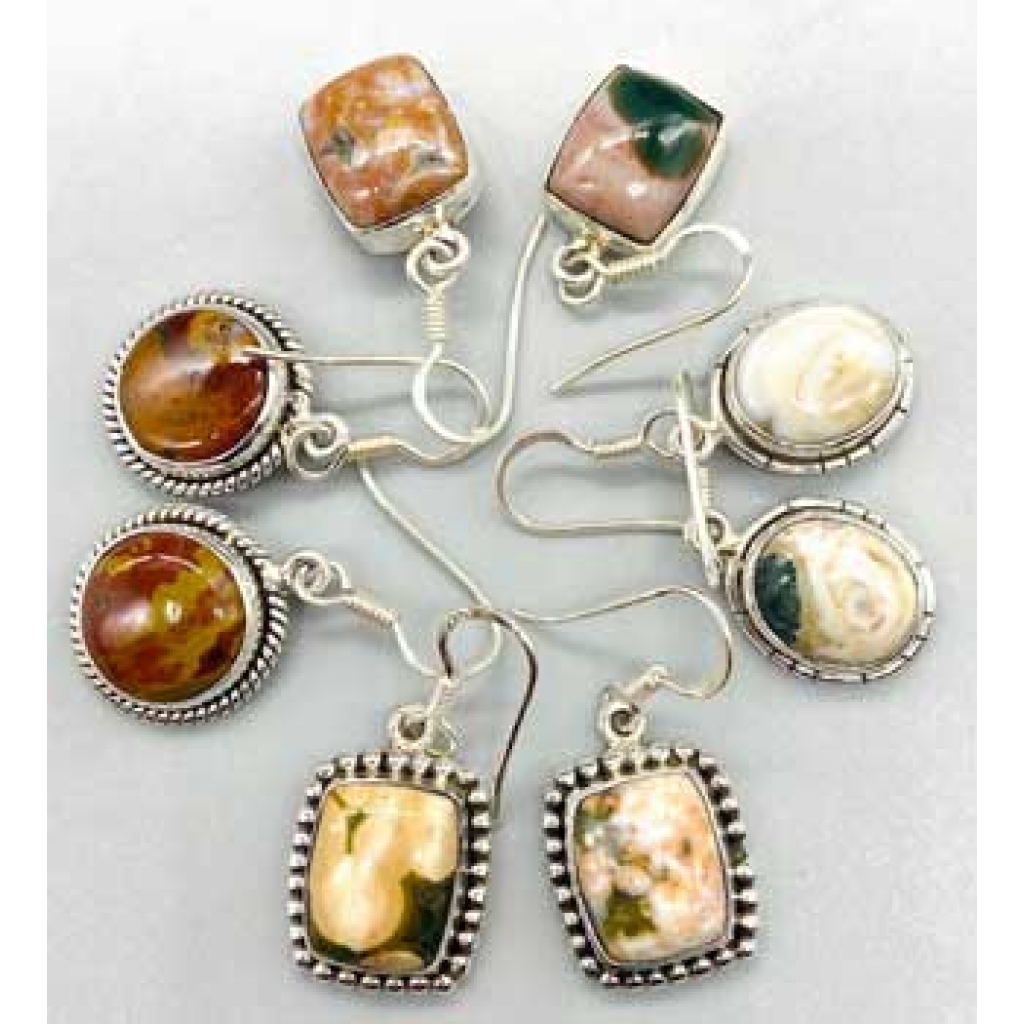 Ocean Jasper Dangle Earrings for Balance and Healing