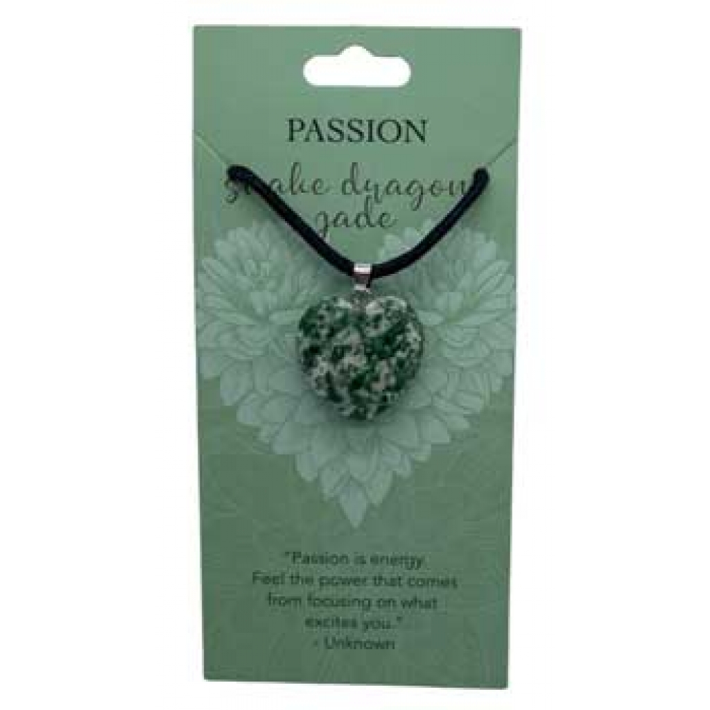 Powerful Passion Snake Dragon Jade Heart Pendant