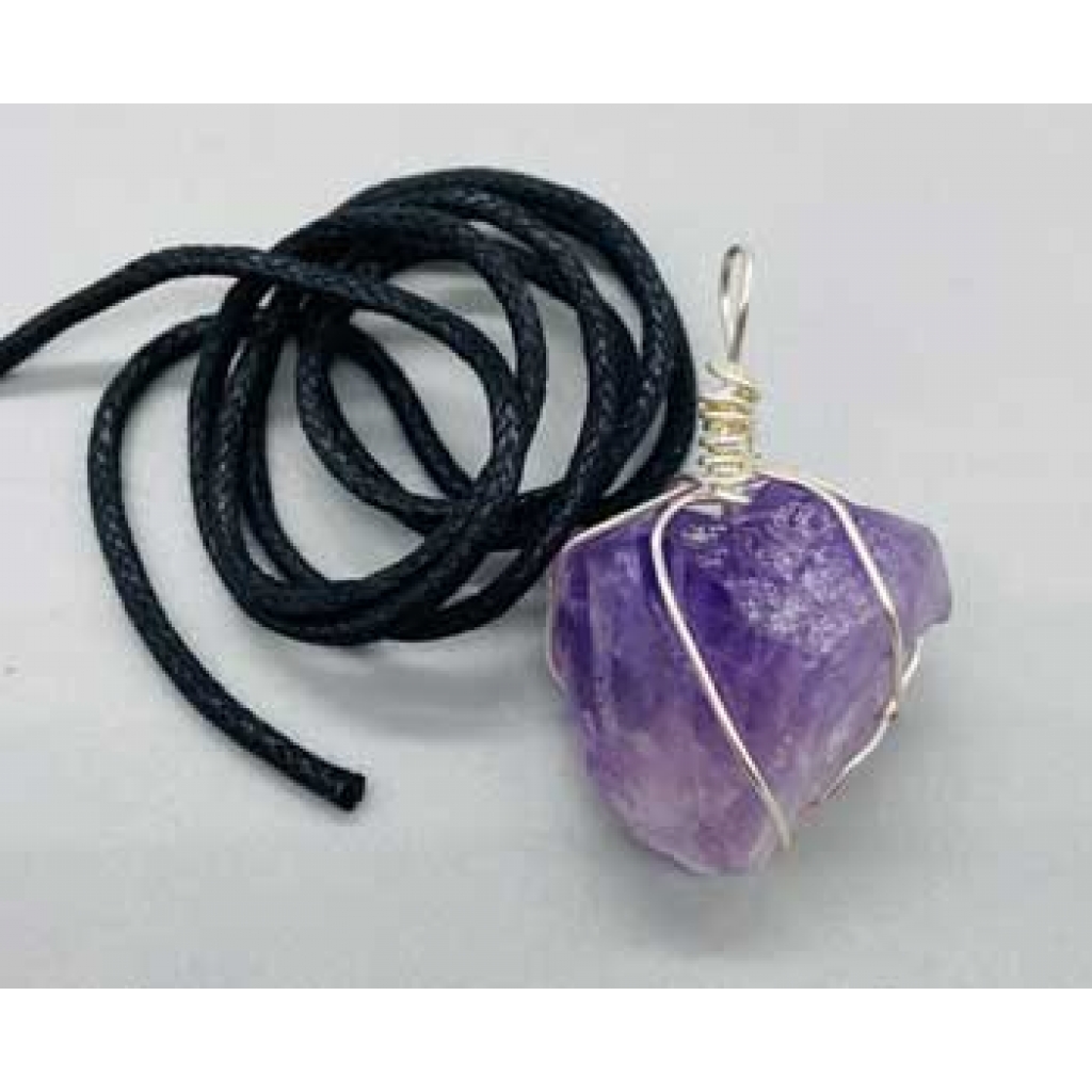 Amethyst Wire Wrapped Pendant for Healing