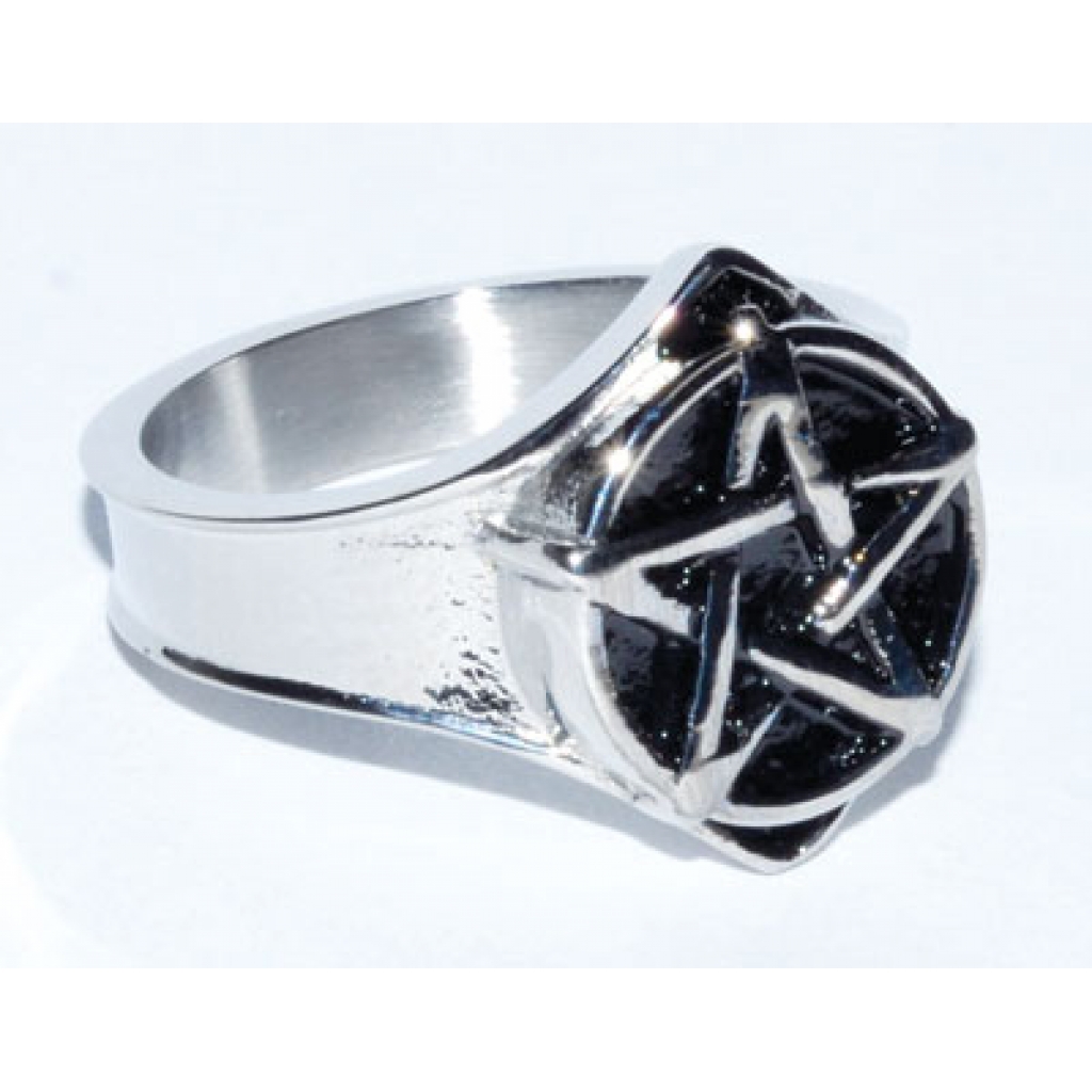 Stainless Steel Pentacle Ring - Size 12