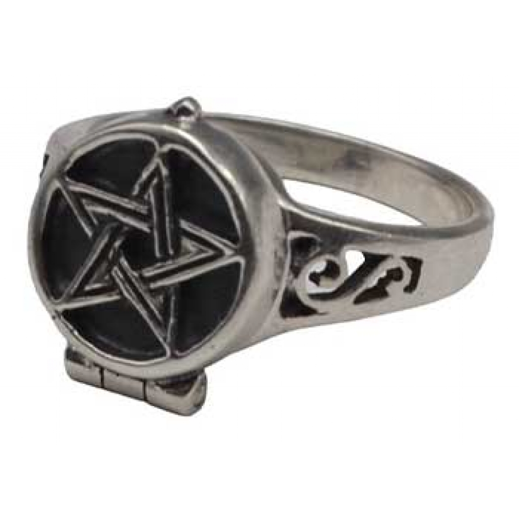 Sterling Silver Pentagram Potion Ring, Size 10