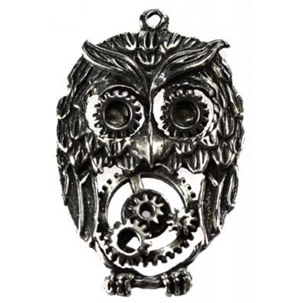 Sterling Silver Owl Pendant - 7/8