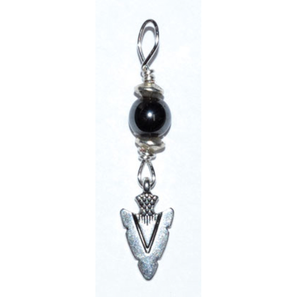 Hematite Bead Arrowhead Pendant