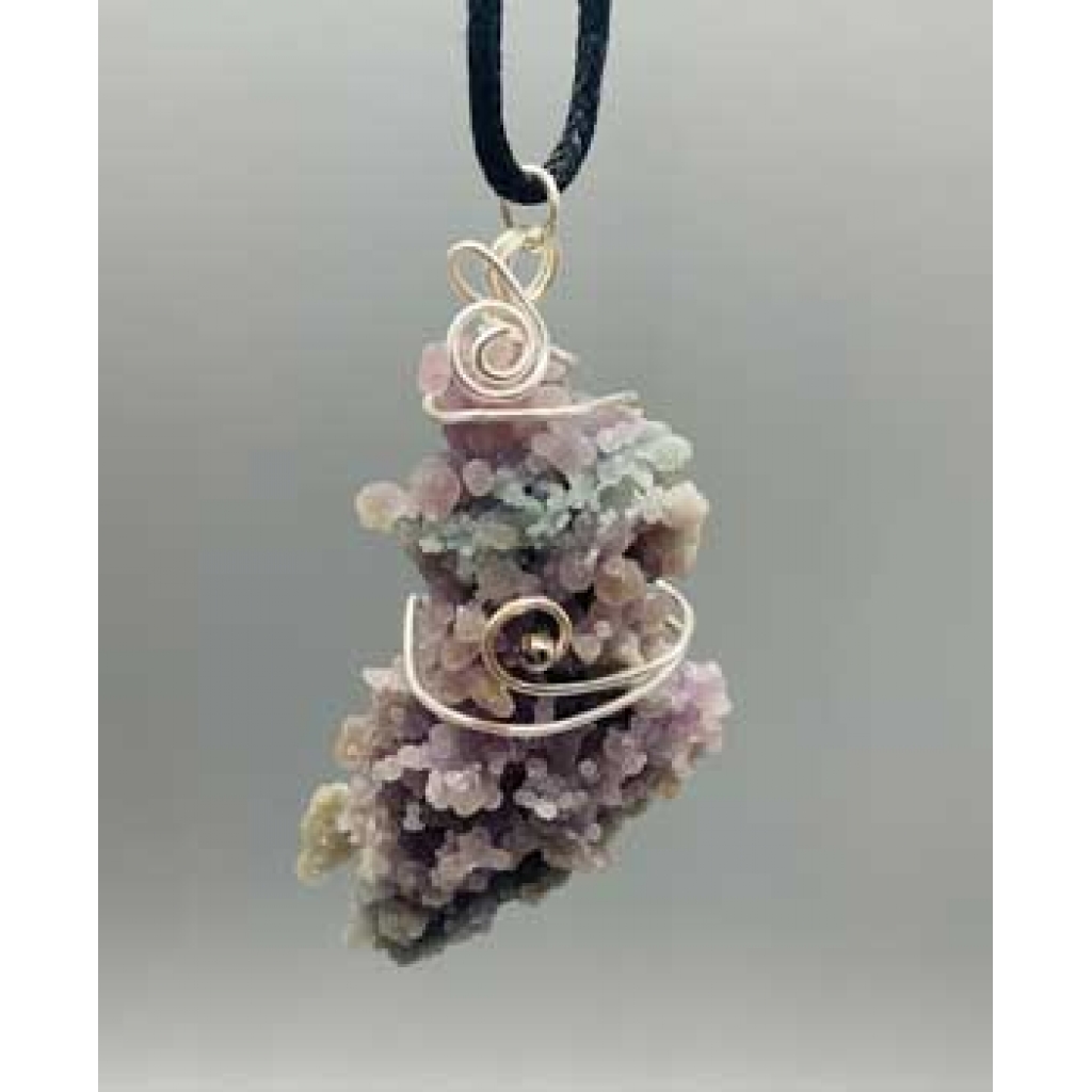 Grape Agate Wire Wrapped Pendant