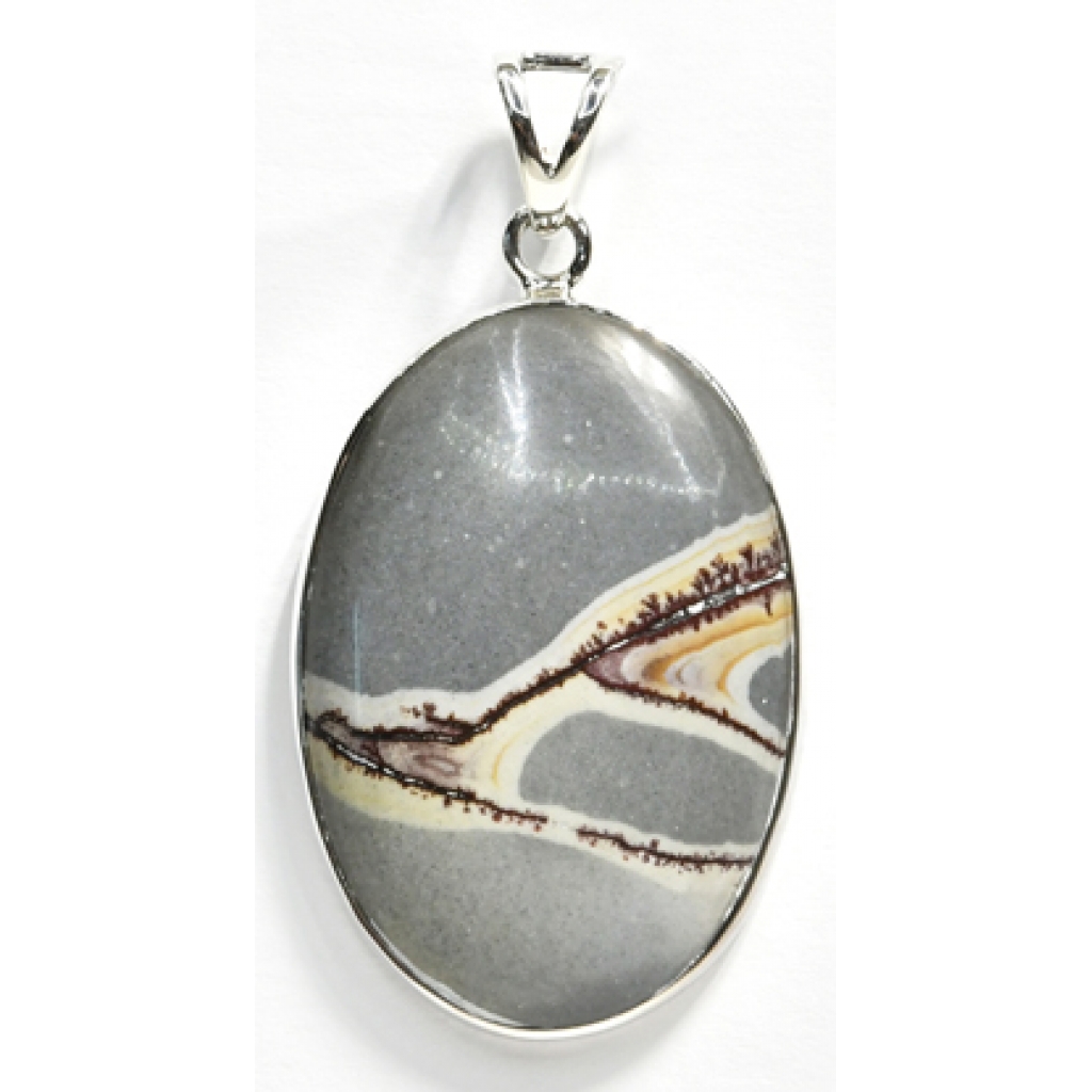 Nature Paintbrush Jasper Pendant for Grounding