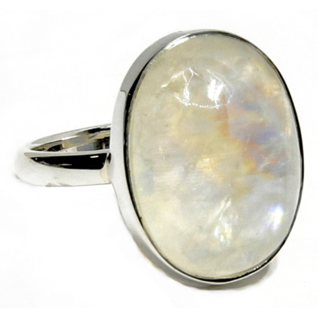 Size 8 Rainbow Moonstone Ring: A Touch of Magic