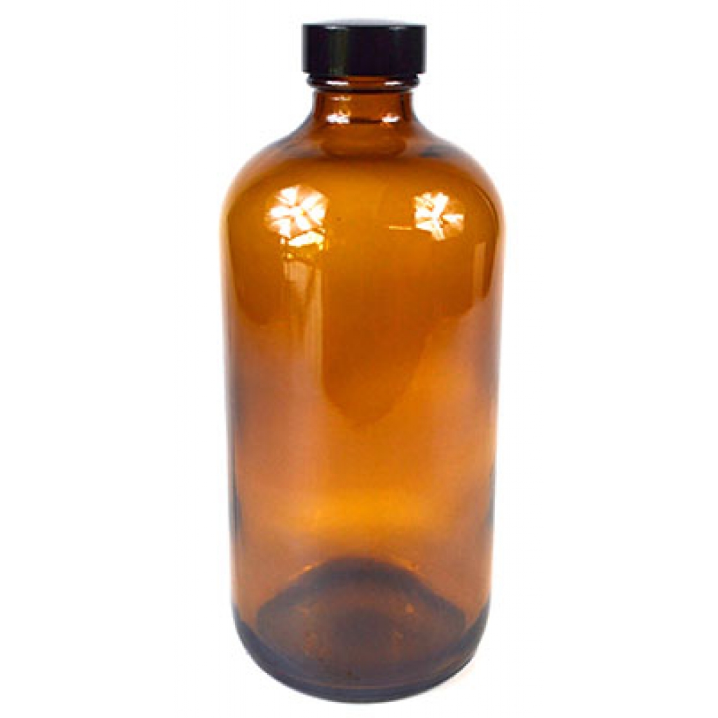 16oz Amber Glass Bottle with Secure Cap for Essential Oils