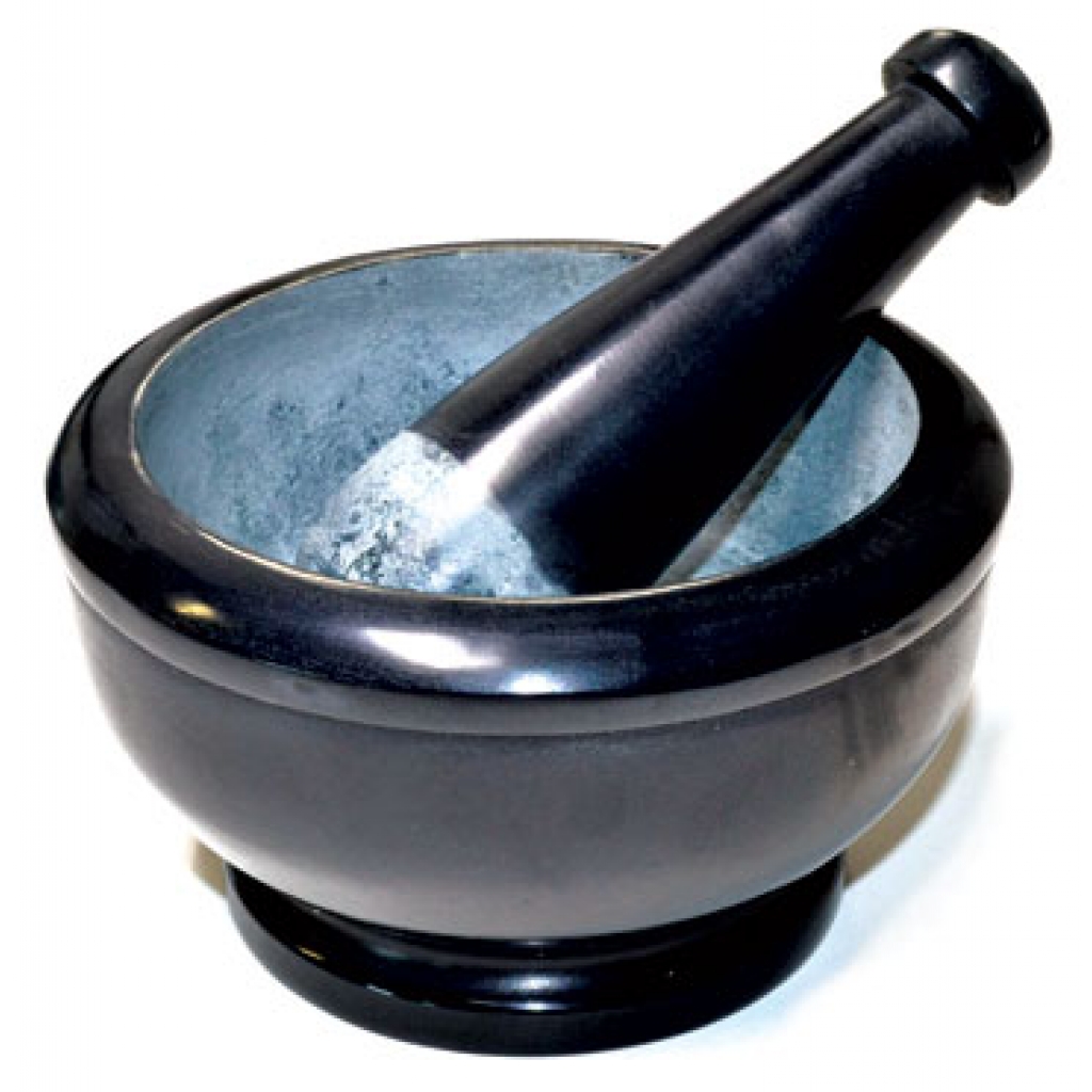 Heavy-Duty Black Soapstone Mortar and Pestle Set