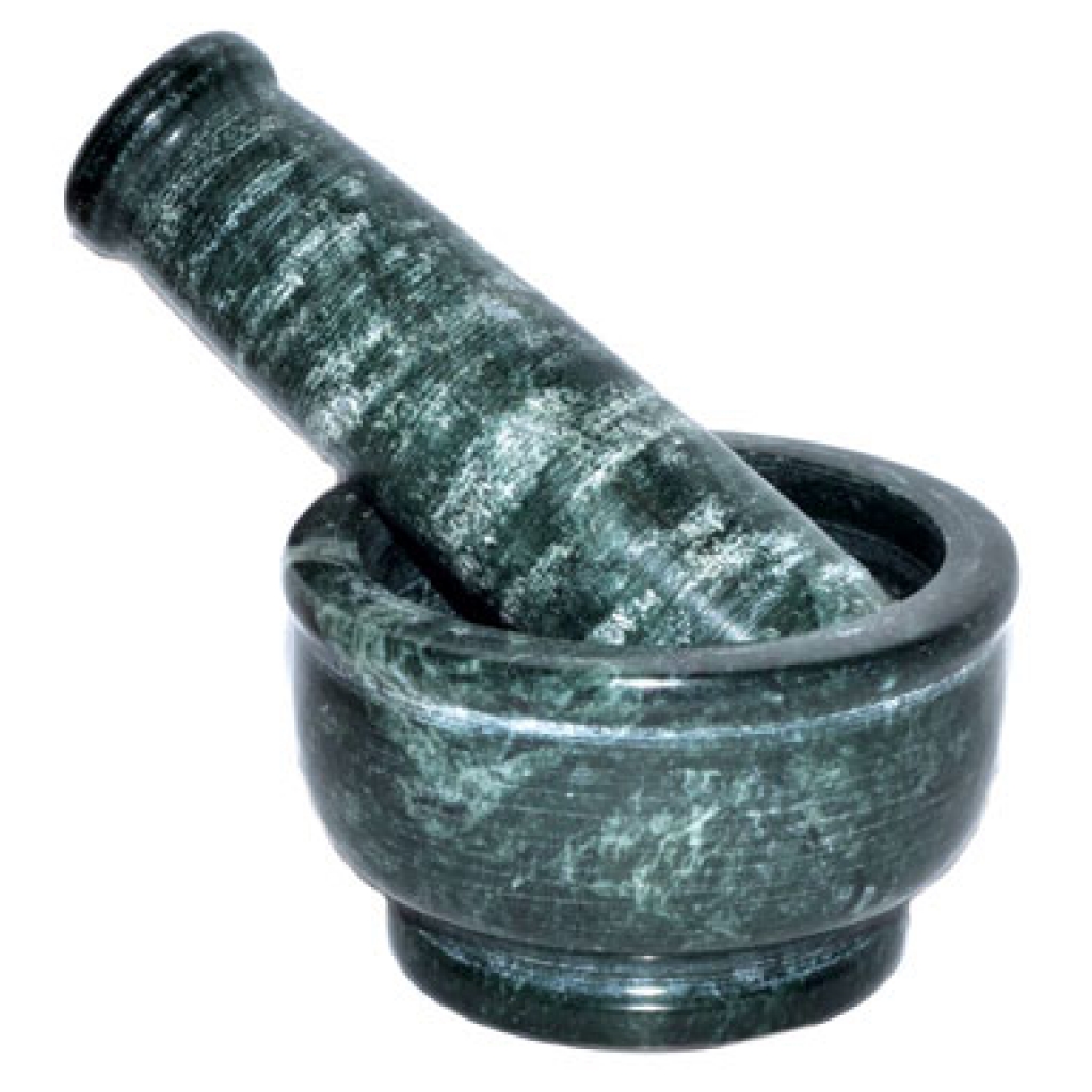 4-Inch Green Marble Mortar and Pestle Set: Elegant Culinary Tool